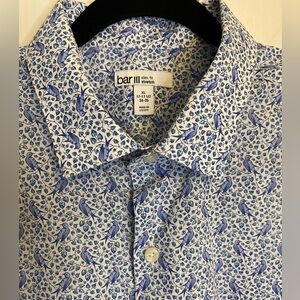 Bar III Men's Slim-Fit Stretch Bird & Branch Print Long Sleeve Shirt. Size XL.